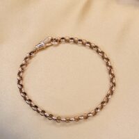 9ct Rose Gold Faceted Belcher Link Bracelet from Ace Jewellery, Leeds