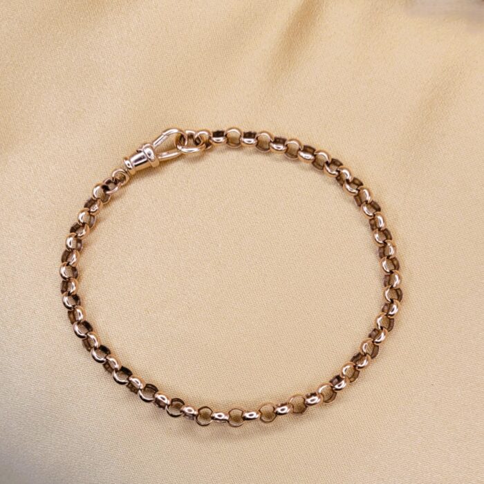 9ct Rose Gold Faceted Belcher Link Bracelet from Ace Jewellery, Leeds