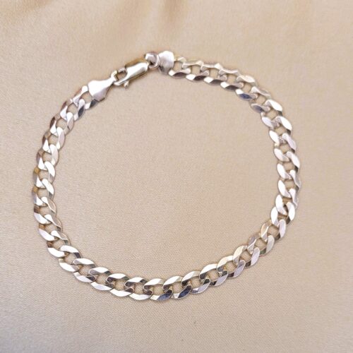 9ct Yellow Gold Flat Curb Link Bracelet from Ace Jewellery, Leeds