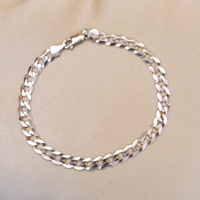 9ct Yellow Gold Flat Curb Link Bracelet from Ace Jewellery, Leeds
