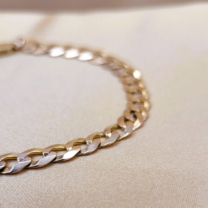 9ct Yellow Gold Flat Curb Link Bracelet from Ace Jewellery, Leeds