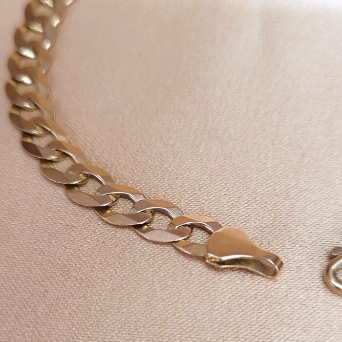 9ct Yellow Gold Flat Curb Link Bracelet from Ace Jewellery, Leeds