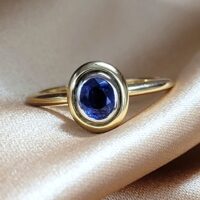 0.40ct Oval Sapphire Collet-Set Ring 18ct Yellow Gold from Ace Jewellery, Leeds