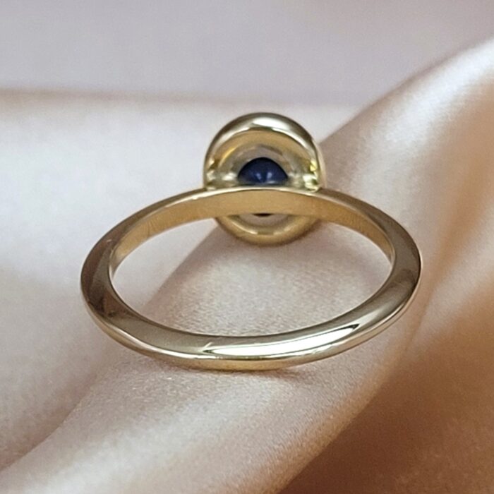 0.40ct Oval Sapphire Collet-Set Ring 18ct Yellow Gold from Ace Jewellery, Leeds
