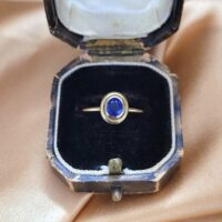 0.40ct Oval Sapphire Collet-Set Ring 18ct Yellow Gold from Ace Jewellery, Leeds