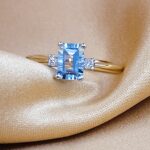 1.10ct Aquamarine & Diamond Three-Stone Ring 18ct Yellow Gold from Ace Jewellery, Leeds