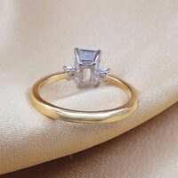 1.10ct Aquamarine & Diamond Three-Stone Ring 18ct Yellow Gold from Ace Jewellery, Leeds
