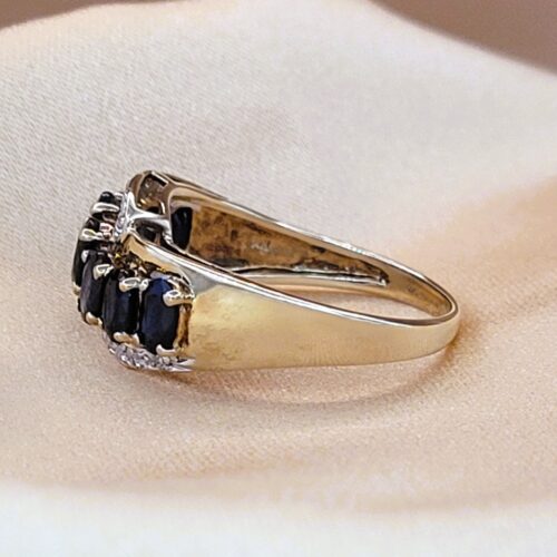 1.48ct Sapphire & Diamond Mult-Stone Ring 9ct Yellow Gold from Ace Jewellery, Leeds