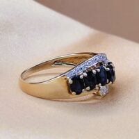1.48ct Sapphire & Diamond Mult-Stone Ring 9ct Yellow Gold from Ace Jewellery, Leeds