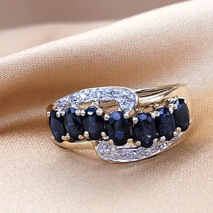 1.48ct Sapphire & Diamond Mult-Stone Ring 9ct Yellow Gold from Ace Jewellery, Leeds