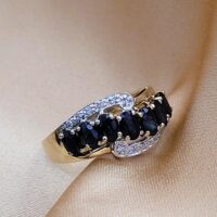 1.48ct Sapphire & Diamond Mult-Stone Ring 9ct Yellow Gold from Ace Jewellery, Leeds
