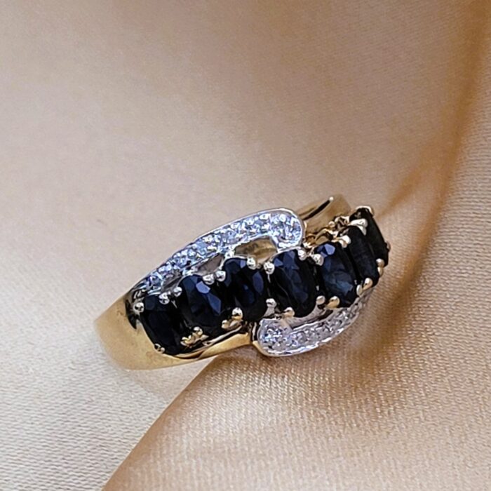 1.48ct Sapphire & Diamond Mult-Stone Ring 9ct Yellow Gold from Ace Jewellery, Leeds