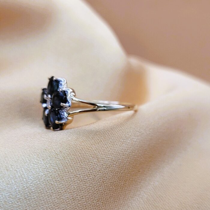 1.265ct Sapphire & Diamond Daisy Cluster Ring 9ct Yellow Gold from Ace Jewellery, Leeds