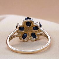 1.265ct Sapphire & Diamond Daisy Cluster Ring 9ct Yellow Gold from Ace Jewellery, Leeds