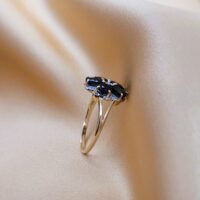 1.265ct Sapphire & Diamond Daisy Cluster Ring 9ct Yellow Gold from Ace Jewellery, Leeds