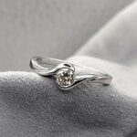 0.30ct Diamond Crossover Single Stone Ring 18ct White Gold from Ace Jewellery, Leeds