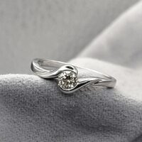 0.30ct Diamond Crossover Single Stone Ring 18ct White Gold from Ace Jewellery, Leeds