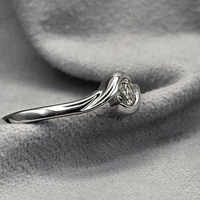 0.30ct Diamond Crossover Single Stone Ring 18ct White Gold from Ace Jewellery, Leeds