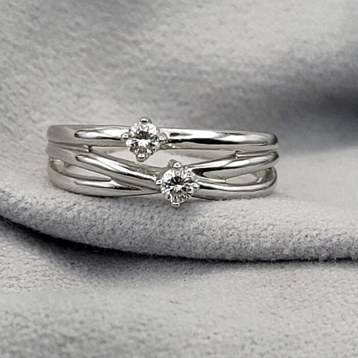 0.16ct Diamond Fancy Twist Ring 18ct White Gold from Ace Jewellery, Leeds