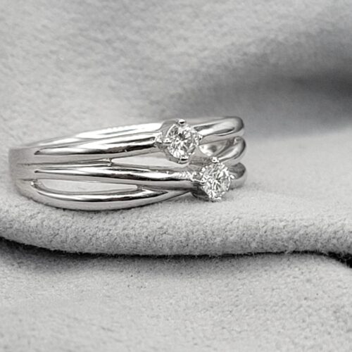 0.16ct Diamond Fancy Twist Ring 18ct White Gold from Ace Jewellery, Leeds