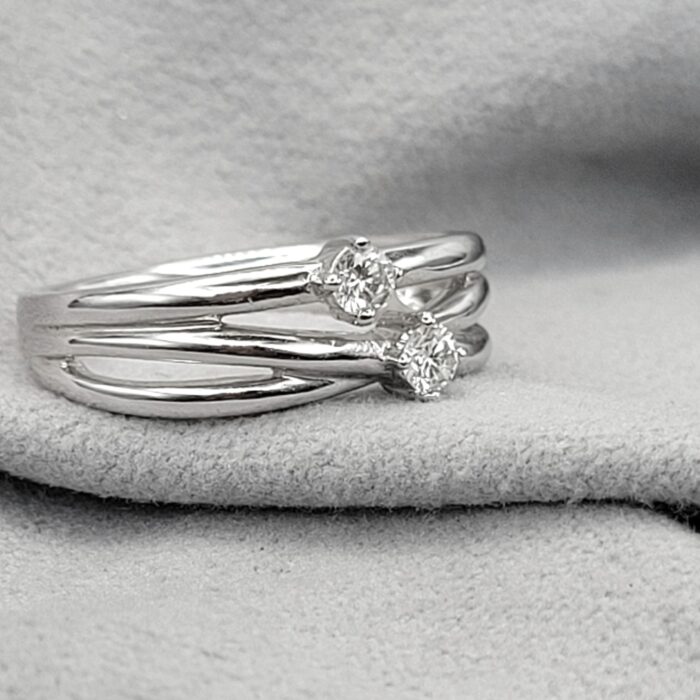 0.16ct Diamond Fancy Twist Ring 18ct White Gold from Ace Jewellery, Leeds