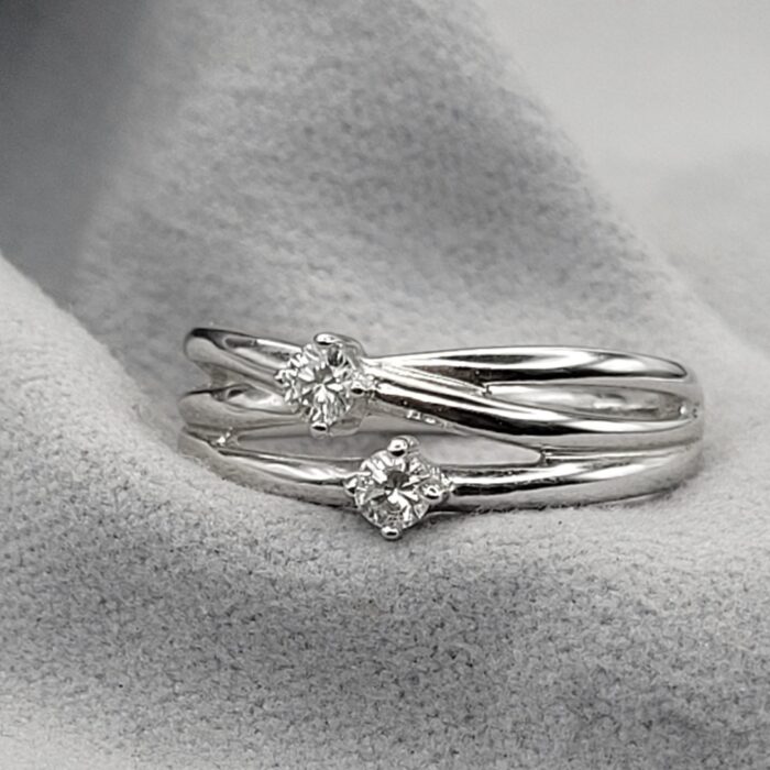 0.16ct Diamond Fancy Twist Ring 18ct White Gold from Ace Jewellery, Leeds