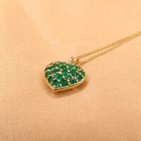1.20ct Emerald Heart Pendant Necklace 9ct Yellow Gold from Ace Jewellery, Leeds