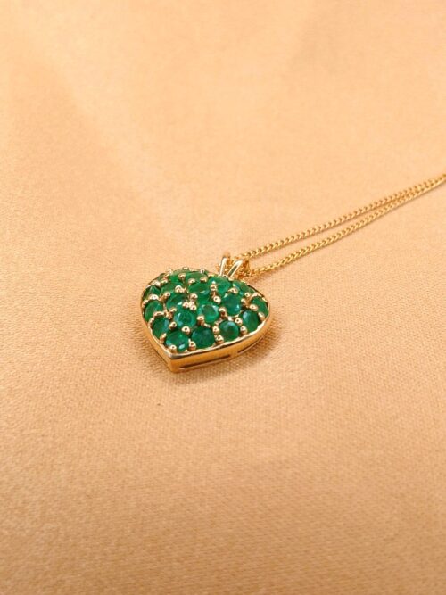 1.20ct Emerald Heart Pendant Necklace 9ct Yellow Gold from Ace Jewellery, Leeds
