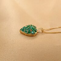 1.20ct Emerald Heart Pendant Necklace 9ct Yellow Gold from Ace Jewellery, Leeds