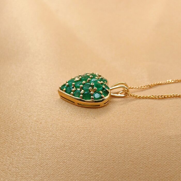 1.20ct Emerald Heart Pendant Necklace 9ct Yellow Gold from Ace Jewellery, Leeds