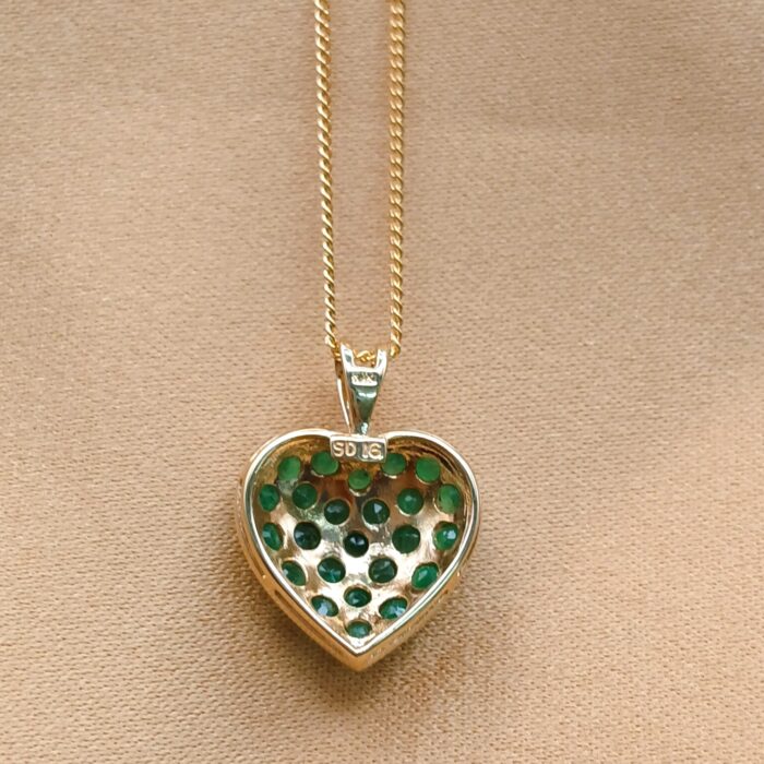 1.20ct Emerald Heart Pendant Necklace 9ct Yellow Gold from Ace Jewellery, Leeds
