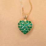 1.20ct Emerald Heart Pendant Necklace 9ct Yellow Gold from Ace Jewellery, Leeds
