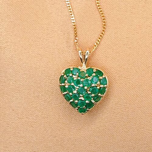 1.20ct Emerald Heart Pendant Necklace 9ct Yellow Gold from Ace Jewellery, Leeds