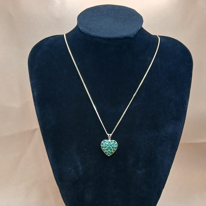 1.20ct Emerald Heart Pendant Necklace 9ct Yellow Gold from Ace Jewellery, Leeds