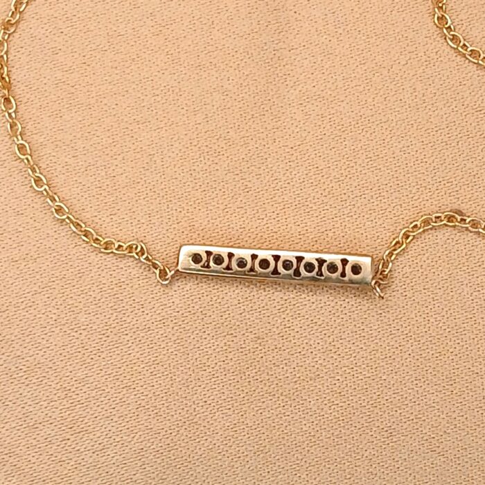 0.18ct Channel-Set Bar Pendant Necklace 9ct Yellow Gold from Ace Jewellery, Leeds