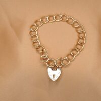 9ct Yellow Gold Curb Link Padlock Bracelet from Ace Jewellery, Leeds