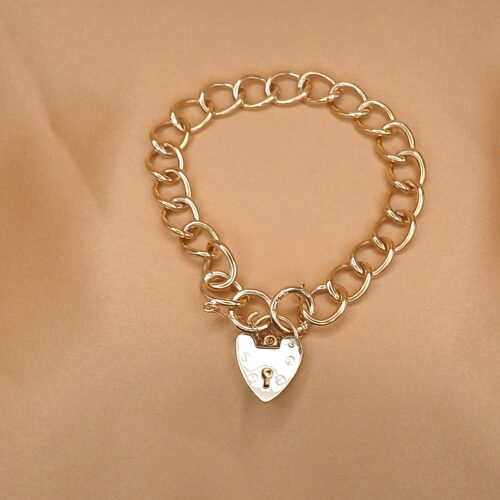 9ct Yellow Gold Curb Link Padlock Bracelet from Ace Jewellery, Leeds