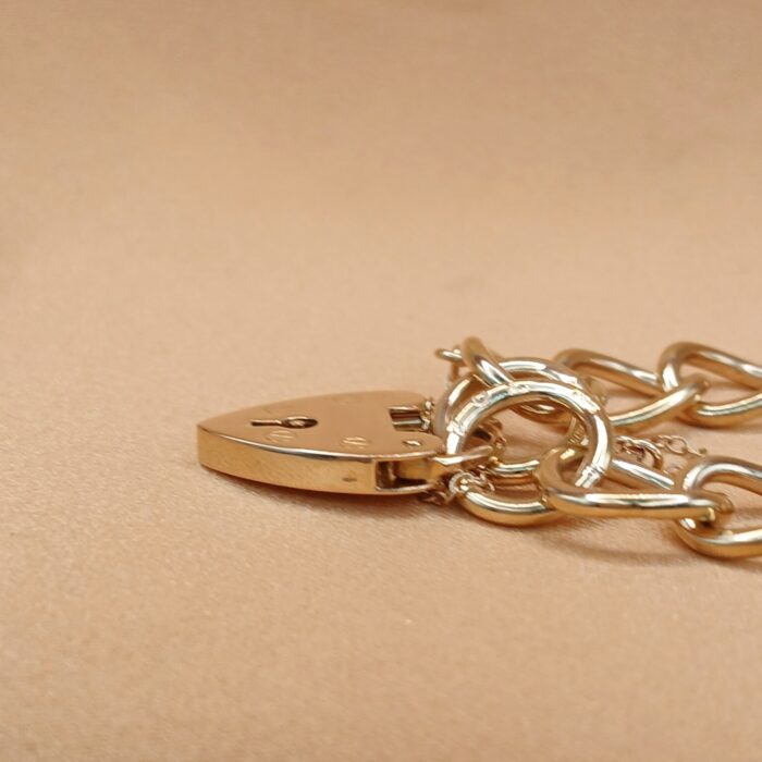 9ct Yellow Gold Curb Link Padlock Bracelet from Ace Jewellery, Leeds