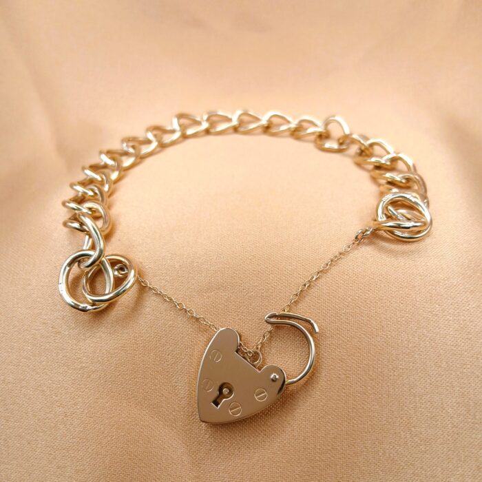 9ct Yellow Gold Curb Link Padlock Bracelet from Ace Jewellery, Leeds