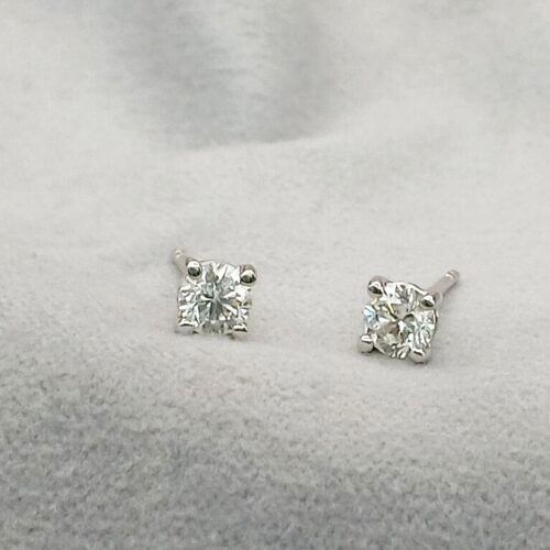 0.60ct Round Diamond Solitaire Stud Earrings 18ct White Gold from Ace Jewellery, Leeds