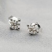 0.60ct Round Diamond Solitaire Stud Earrings 18ct White Gold from Ace Jewellery, Leeds