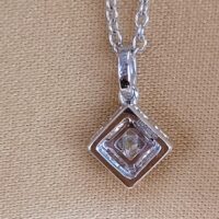 0.42ct Princess-Cut Halo Pendant Necklace Platinum from Ace Jewellery, Leeds