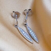 0.10ct Diamond Drop Earrings 9ct White Gold from Ace Jewellery, Leeds