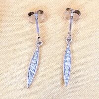 0.10ct Diamond Drop Earrings 9ct White Gold from Ace Jewellery, Leeds