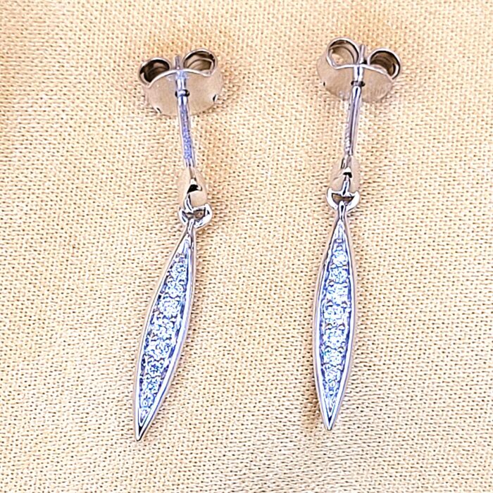 0.10ct Diamond Drop Earrings 9ct White Gold from Ace Jewellery, Leeds