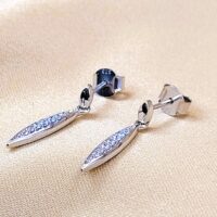 0.10ct Diamond Drop Earrings 9ct White Gold from Ace Jewellery, Leeds