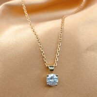 0.77ct Round Diamond Pendant Necklace 18ct Yellow Gold from Ace Jewellery, Leeds