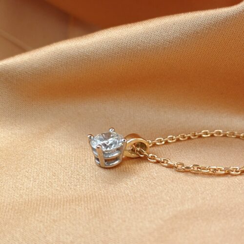 0.77ct Round Diamond Pendant Necklace 18ct Yellow Gold from Ace Jewellery, Leeds
