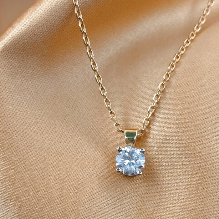 0.77ct Round Diamond Pendant Necklace 18ct Yellow Gold from Ace Jewellery, Leeds