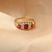 1.25ct Doublet Ruby & Diamond Antique Ring 18ct Yellow Gold